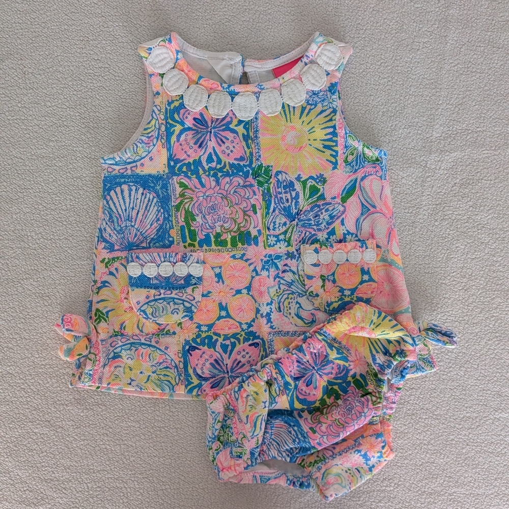 Lilly Pulitzer Pink and Blue Floral Dress